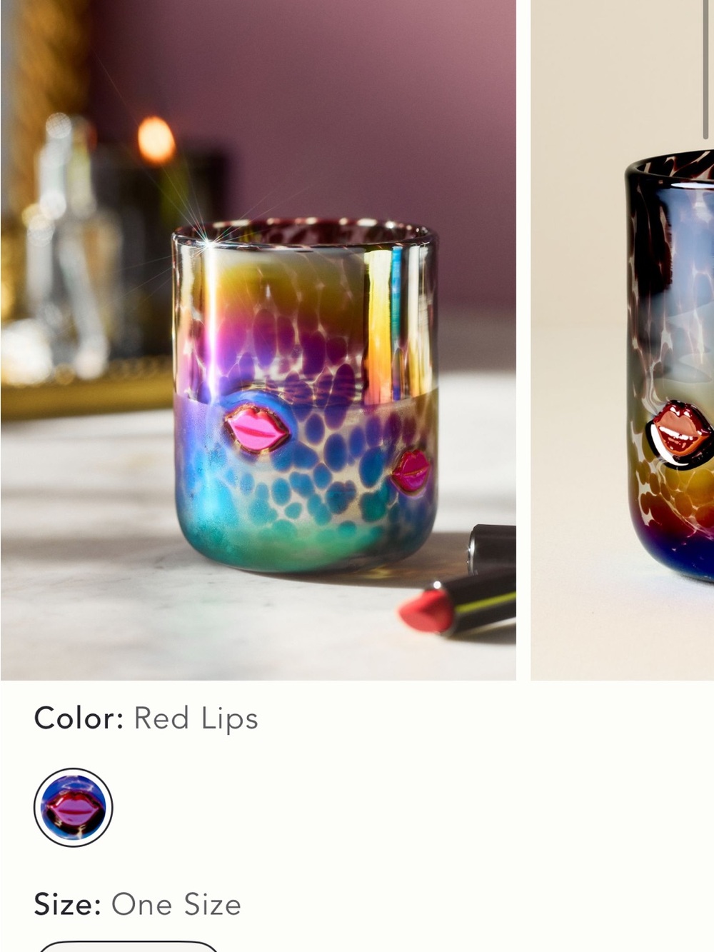 Anthropologie Red Lips Icon Glass